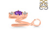 Amethyst & White Topaz Alphabet M Pendant AMT-RDA-65.