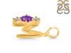 Amethyst & White Topaz Alphabet M Pendant AMT-RDA-65.