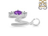 Amethyst & White Topaz Alphabet M Pendant AMT-RDA-65.