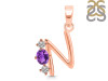 Amethyst & White Topaz Alphabet N Pendant AMT-RDA-66.