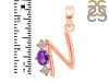Amethyst & White Topaz Alphabet N Pendant AMT-RDA-66.