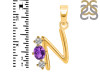 Amethyst & White Topaz Alphabet N Pendant AMT-RDA-66.