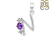 Amethyst & White Topaz Alphabet N Pendant AMT-RDA-66.