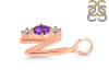 Amethyst & White Topaz Alphabet N Pendant AMT-RDA-66.