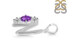 Amethyst & White Topaz Alphabet N Pendant AMT-RDA-66.