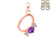 Amethyst & White Topaz Alphabet O Pendant AMT-RDA-67.