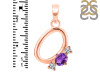 Amethyst & White Topaz Alphabet O Pendant AMT-RDA-67.