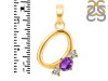 Amethyst & White Topaz Alphabet O Pendant AMT-RDA-67.