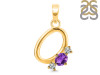 Amethyst & White Topaz Alphabet O Pendant AMT-RDA-67.