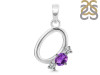 Amethyst & White Topaz Alphabet O Pendant AMT-RDA-67.