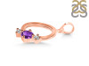 Amethyst & White Topaz Alphabet O Pendant AMT-RDA-67.