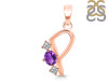 Amethyst & White Topaz Alphabet P Pendant AMT-RDA-68.