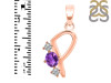 Amethyst & White Topaz Alphabet P Pendant AMT-RDA-68.
