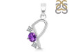 Amethyst & White Topaz Alphabet P Pendant AMT-RDA-68.