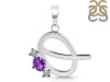 Amethyst & White Topaz Alphabet Q Pendant AMT-RDA-69.