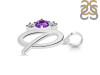 Amethyst & White Topaz Alphabet Q Pendant AMT-RDA-69.