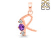 Amethyst & White Topaz Alphabet R Pendant AMT-RDA-70.