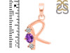 Amethyst & White Topaz Alphabet R Pendant AMT-RDA-70.