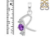 Amethyst & White Topaz Alphabet R Pendant AMT-RDA-70.