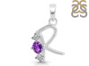 Amethyst & White Topaz Alphabet R Pendant AMT-RDA-70.