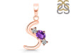 Amethyst & White Topaz Alphabet S Pendant AMT-RDA-71.