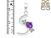 Amethyst & White Topaz Alphabet S Pendant AMT-RDA-71.