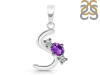 Amethyst & White Topaz Alphabet S Pendant AMT-RDA-71.