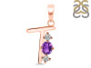 Amethyst & White Topaz Alphabet T Pendant AMT-RDA-72.