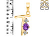 Amethyst & White Topaz Alphabet T Pendant AMT-RDA-72.