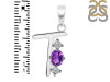 Amethyst & White Topaz Alphabet T Pendant AMT-RDA-72.