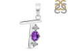 Amethyst & White Topaz Alphabet T Pendant AMT-RDA-72.
