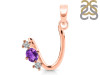 Amethyst & White Topaz Alphabet U Pendant AMT-RDA-73.