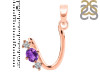 Amethyst & White Topaz Alphabet U Pendant AMT-RDA-73.