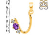 Amethyst & White Topaz Alphabet U Pendant AMT-RDA-73.