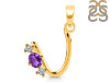Amethyst & White Topaz Alphabet U Pendant AMT-RDA-73.