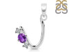 Amethyst & White Topaz Alphabet U Pendant AMT-RDA-73.