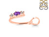 Amethyst & White Topaz Alphabet U Pendant AMT-RDA-73.