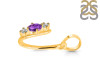 Amethyst & White Topaz Alphabet U Pendant AMT-RDA-73.