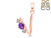 Amethyst & White Topaz Alphabet V Pendant AMT-RDA-74.