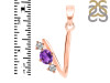 Amethyst & White Topaz Alphabet V Pendant AMT-RDA-74.