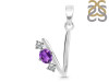 Amethyst & White Topaz Alphabet V Pendant AMT-RDA-74.