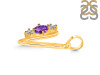 Amethyst & White Topaz Alphabet V Pendant AMT-RDA-74.