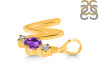 Amethyst & White Topaz Alphabet W Pendant AMT-RDA-75.