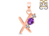 Amethyst & White Topaz Alphabet X Pendant AMT-RDA-76.