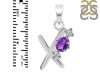 Amethyst & White Topaz Alphabet X Pendant AMT-RDA-76.