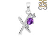 Amethyst & White Topaz Alphabet X Pendant AMT-RDA-76.
