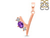 Amethyst & White Topaz Alphabet Y Pendant AMT-RDA-77.