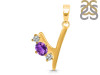 Amethyst & White Topaz Alphabet Y Pendant AMT-RDA-77.