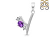 Amethyst & White Topaz Alphabet Y Pendant AMT-RDA-77.