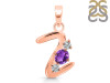 Amethyst & White Topaz Alphabet Z Pendant AMT-RDA-78.